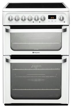 Hotpoint HUE61PS Double Electric Cooker - White.